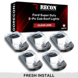 Ford Super Duty 17-26 5-Piece Cab Roof Light Set 2-Way Front & Rear Facing Ultra High-Power LEDs Multiple Lens & Colors - (ATTN: For models that DID NOT come with factory cab roof lights)