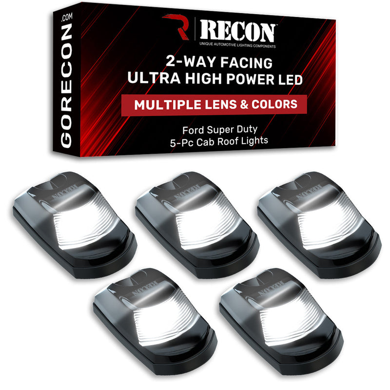 Ford Super Duty 17-22 5-PC Cab Roof Light Set 2-Way Front & Rear Facing Ultra High-Power LEDs (Replaces Factory/OEM Cab Lights Only) - Multiple Options