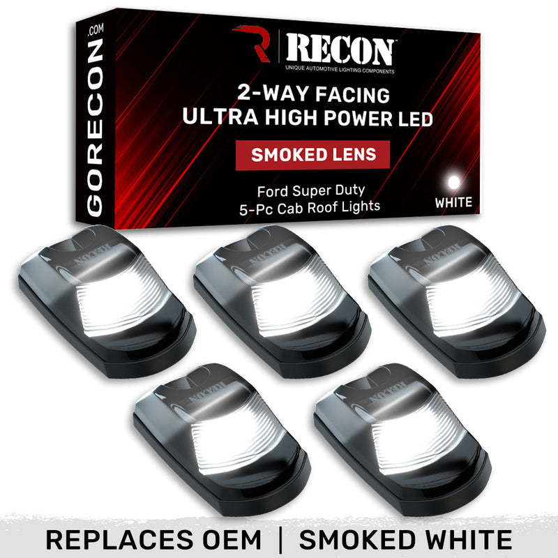 Ford Super Duty 17-22 5-PC Cab Roof Light Set 2-Way Front & Rear Facing Ultra High-Power LEDs (Replaces Factory/OEM Cab Lights Only) - Multiple Options