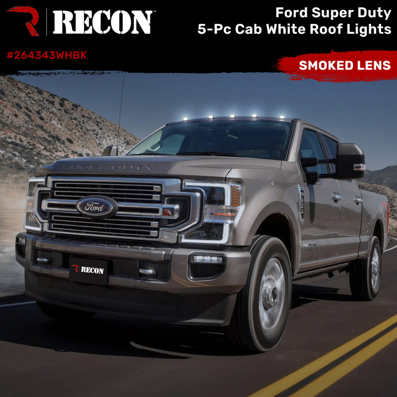Ford Super Duty 17-22 5-PC Cab Roof Light Set 2-Way Front & Rear Facing Ultra High-Power LEDs (Replaces Factory/OEM Cab Lights Only) - Multiple Options
