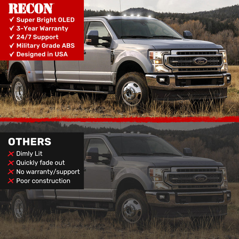 Ford Super Duty 17-22 5-PC Cab Roof Light Set 2-Way Front & Rear Facing Ultra High-Power LEDs (Replaces Factory/OEM Cab Lights Only) - Multiple Options