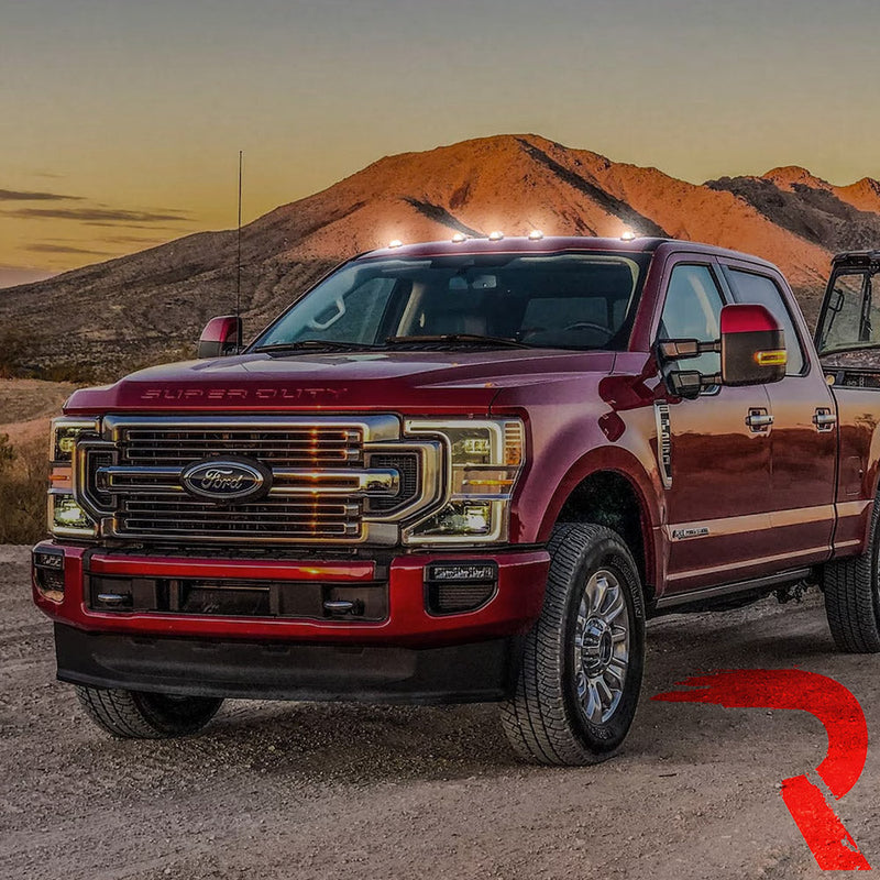 Ford Super Duty 17-22 5-PC Cab Roof Light Set 2-Way Front & Rear Facing Ultra High-Power LEDs (Replaces Factory/OEM Cab Lights Only) - Multiple Options