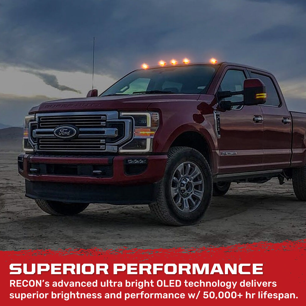 Ford Super Duty 17-22 5-PC Cab Roof Light Set 2-Way Front & Rear Facing Ultra High-Power LEDs (Replaces Factory/OEM Cab Lights Only) - Multiple Options