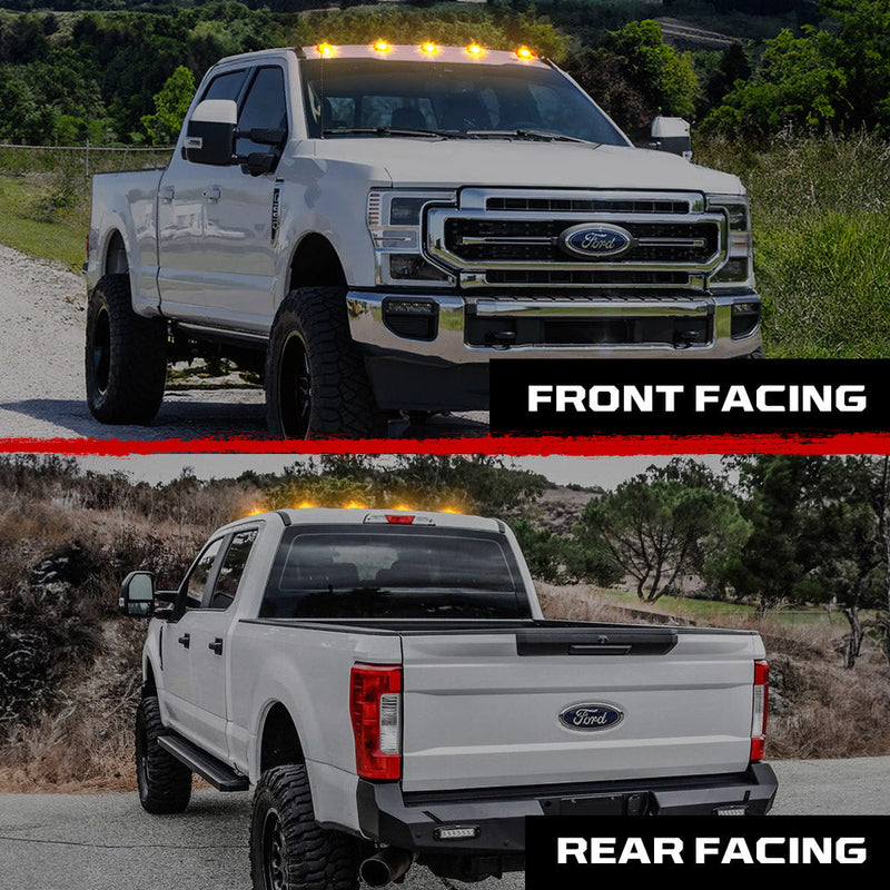 Ford Super Duty 17-22 5-PC Cab Roof Light Set 2-Way Front & Rear Facing Ultra High-Power LEDs (Replaces Factory/OEM Cab Lights Only) - Multiple Options