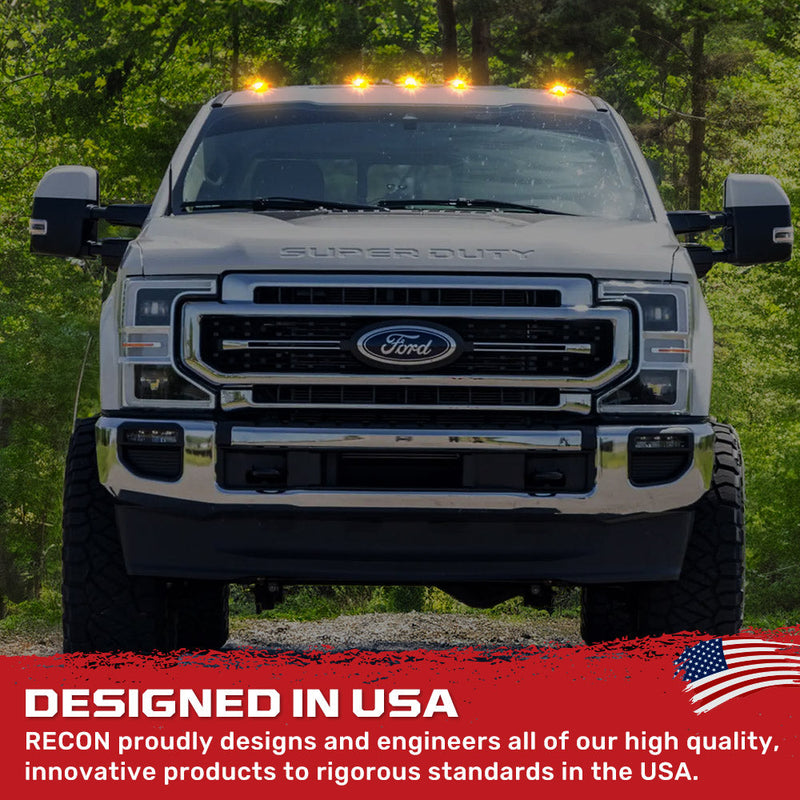 Ford Super Duty 17-22 5-PC Cab Roof Light Set 2-Way Front & Rear Facing Ultra High-Power LEDs (Replaces Factory/OEM Cab Lights Only) - Multiple Options