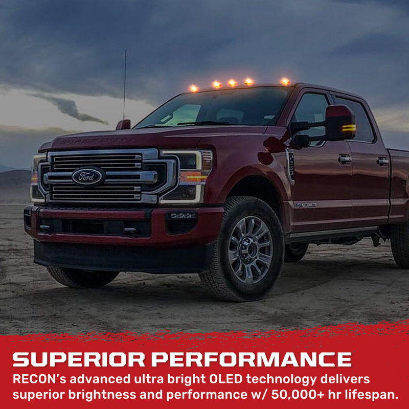 Ford Super Duty 17-22 5-PC Cab Roof Light Set 2-Way Front & Rear Facing Ultra High-Power LEDs (Replaces Factory/OEM Cab Lights Only) - Multiple Options