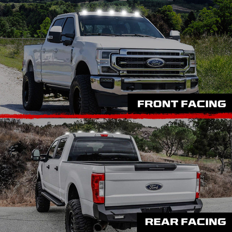 Ford Super Duty 17-22 5-PC Cab Roof Light Set 2-Way Front & Rear Facing Ultra High-Power LEDs (Replaces Factory/OEM Cab Lights Only) - Multiple Options