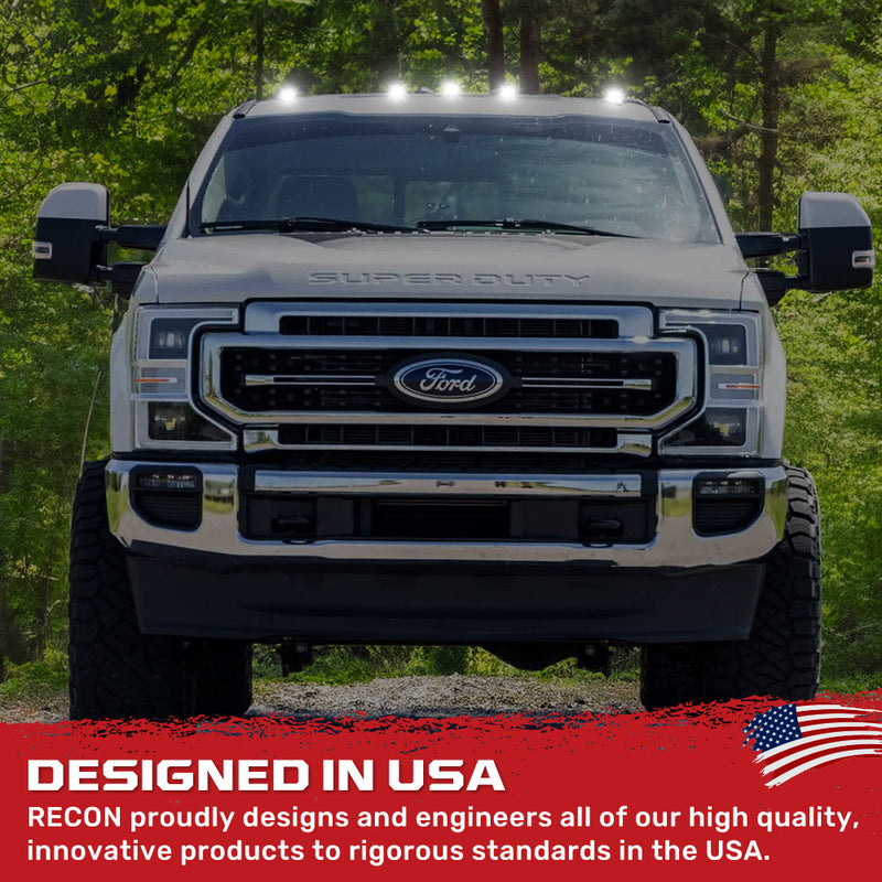 Ford Super Duty 17-22 5-PC Cab Roof Light Set 2-Way Front & Rear Facing Ultra High-Power LEDs (Replaces Factory/OEM Cab Lights Only) - Multiple Options