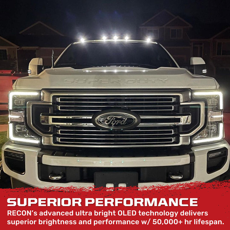 Ford Super Duty 17-22 5-PC Cab Roof Light Set 2-Way Front & Rear Facing Ultra High-Power LEDs (Replaces Factory/OEM Cab Lights Only) - Multiple Options