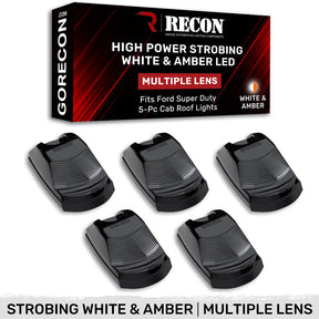 Ford Super Duty 17-22 (5-Piece) Cab Roof Light Kit Strobe LED White & Amber - Multiple Lens RECON Ford Super Duty 17-22 (5-Piece) Cab Roof Light Kit Strobe LED White & Amber - Multiple Lens Ford Super Duty 17-22 (5-Piece) Cab Roof Light Kit Strobe LED White & Amber - Multiple Lens Ford Super Duty 17-22 (5-Piece) Cab Roof Light Kit Strobe LED White & Amber - Multiple Lens Ford Super Duty 17-22 (5-Piece) Cab Roof Light Kit Strobe LED White & Amber - Multiple Lens