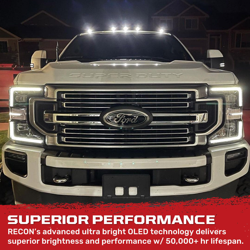 Ford Super Duty 17-22 (5-Piece) Cab Roof Light Kit Strobe LED White & Amber - Multiple Lens RECON Ford Super Duty 17-22 (5-Piece) Cab Roof Light Kit Strobe LED White & Amber - Multiple Lens Ford Super Duty 17-22 (5-Piece) Cab Roof Light Kit Strobe LED White & Amber - Multiple Lens Ford Super Duty 17-22 (5-Piece) Cab Roof Light Kit Strobe LED White & Amber - Multiple Lens Ford Super Duty 17-22 (5-Piece) Cab Roof Light Kit Strobe LED White & Amber - Multiple Lens