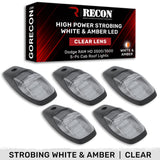 Dodge RAM HD 2500/3500 19-26 5-Piece Cab Roof Light Kit Strobe LED White & Amber - Multiple Lens RECON Dodge RAM HD 2500/3500 19-26 5-Piece Cab Roof Light Kit Strobe LED White & Amber - Multiple Lens Dodge RAM HD 2500/3500 19-26 5-Piece Cab Roof Light Kit Strobe LED White & Amber - Multiple Lens Dodge RAM HD 2500/3500 19-26 5-Piece Cab Roof Light Kit Strobe LED White & Amber - Multiple Lens Dodge RAM HD 2500/3500 19-26 5-Piece Cab Roof Light Kit Strobe LED White & Amber - Multiple Lens