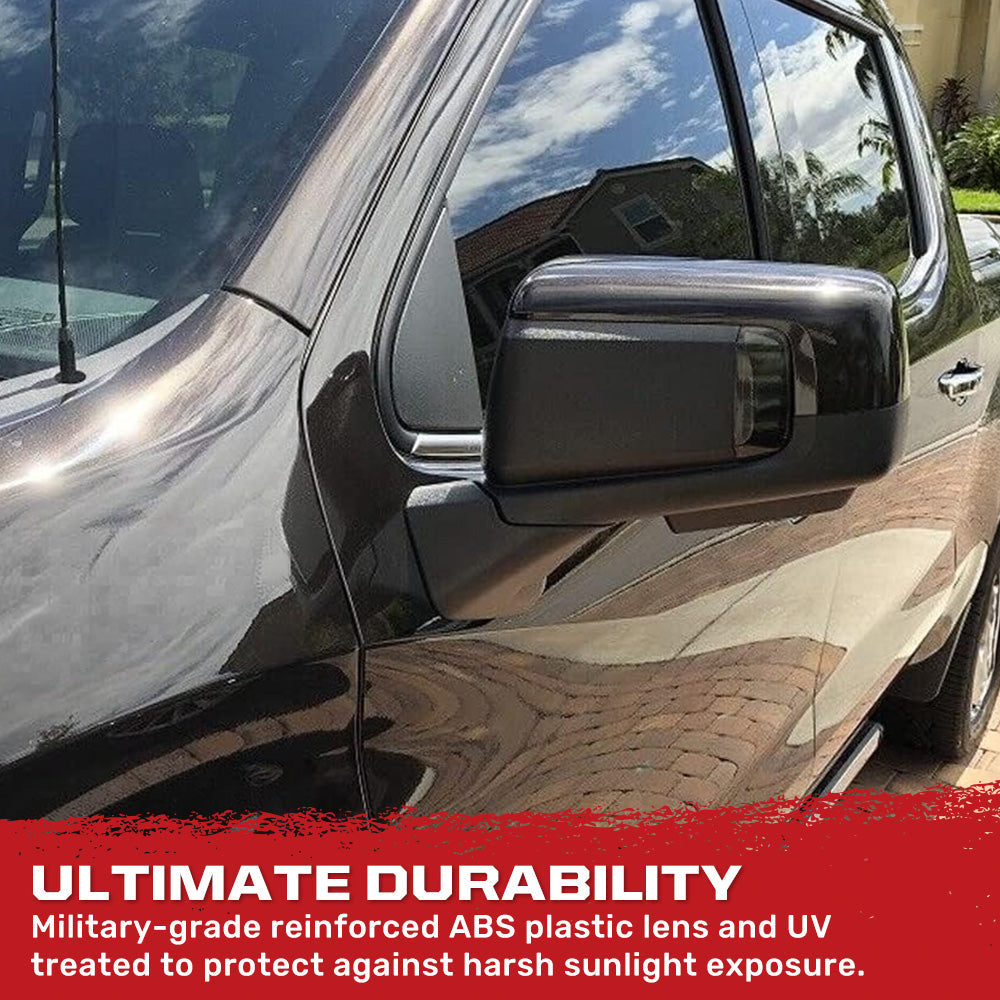 GMC 19-26 Sierra 1500 & Chevy Silverado 1500 Ultra High Power Quad White LED Mirror Puddle/Spot Lights - Smoked Lens