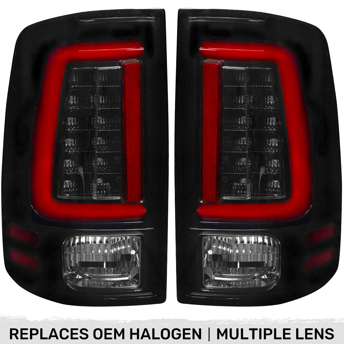 Dodge RAM 1500 (4th Gen) 09-18 Ultra Bright OLED Tail Lights (Replaces Factory Halogen Only) - Multiple Lens