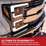 Ford Super Duty 17-19 Projector Headlights White OLED DRL, Scanning Amber LED Turn Signals - Multiple Styles