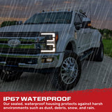 Ford Super Duty 17-19 Projector Headlights White OLED DRL, Scanning Amber LED Turn Signals - Multiple Styles