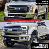 Ford Super Duty 17-19 Projector Headlights White OLED DRL, Scanning Amber LED Turn Signals - Multiple Styles