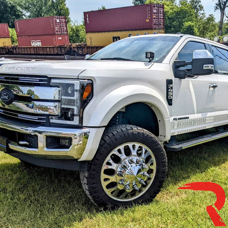 Ford Super Duty 17-19 Projector Headlights White OLED DRL, Scanning Amber LED Turn Signals - Multiple Styles