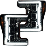 Ford 17-19 Super Duty LED Projector Headlights OLED DRL & Scanning Switchback LED Turn Signals - Multiple Styles