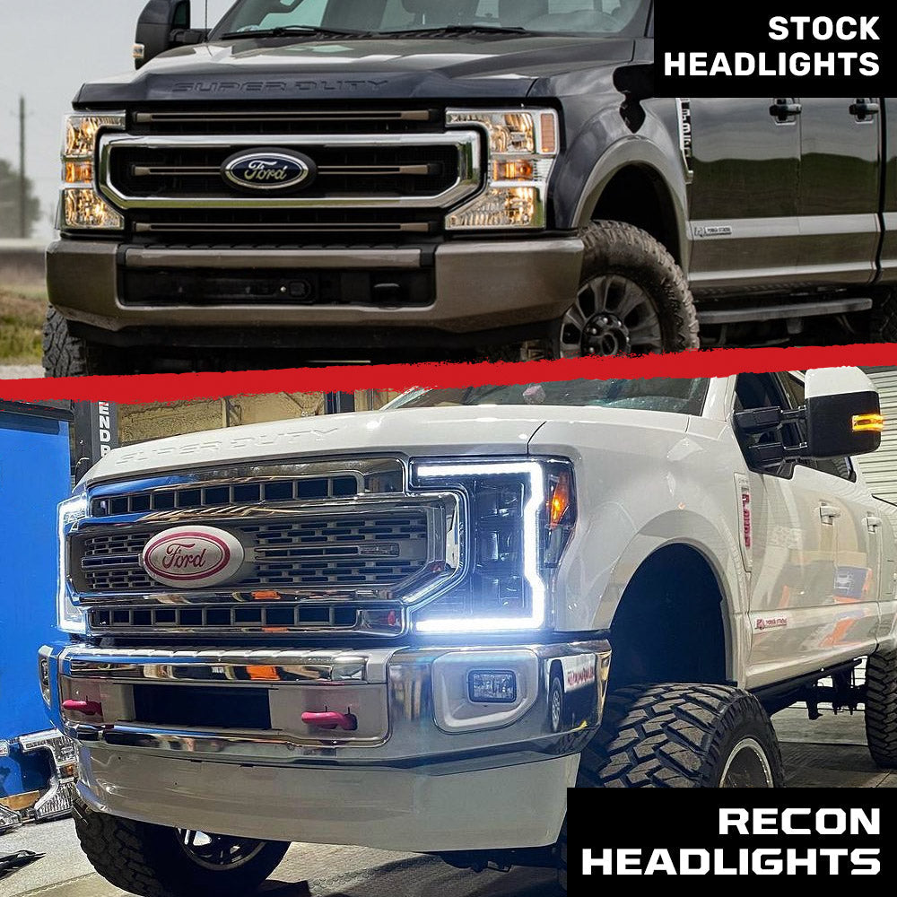 Ford 17-19 Super Duty LED Projector Headlights OLED DRL & Scanning Switchback LED Turn Signals - Multiple Styles