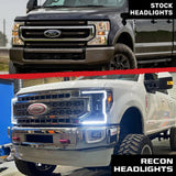 Ford 17-19 Super Duty LED Projector Headlights OLED DRL & Scanning Switchback LED Turn Signals - Multiple Styles