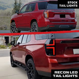 Chevy Tahoe & Suburban 21-24 OLED TAIL LIGHTS with LED Startup Sequence & AMBER OLED Turn Signals - Smoked Lens