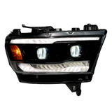 Dodge RAM 1500 19-24 5th Gen LED Projector Headlights OLED DRL Scanning Switchback LED Signals (Replaces Factory/OEM Halogen Only) - Multiple Styles