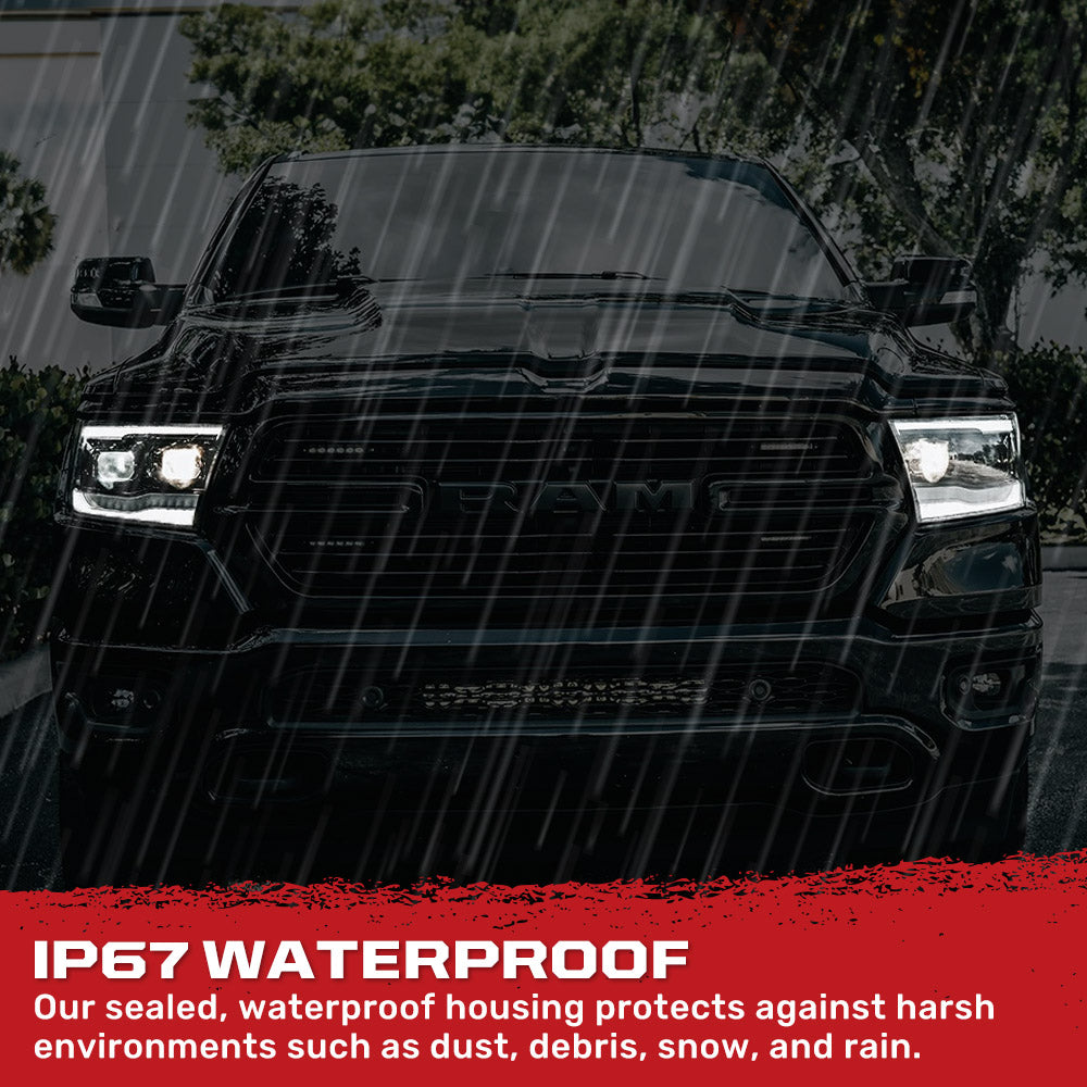 Dodge RAM 1500 19-24 5th Gen - Projector Headlights OLED DRL & Scanning Switchback LED Signals (Replaces Factory/OEM Halogen Only) - Multiple Styles