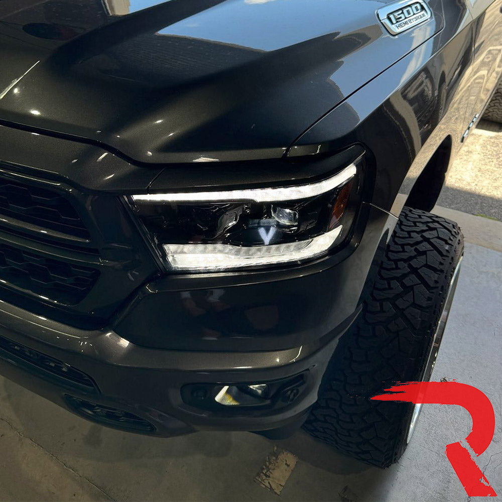 Dodge RAM 1500 19-24 5th Gen LED Projector Headlights OLED DRL Scanning Switchback LED Signals (Replaces Factory/OEM Halogen Only) - Multiple Styles