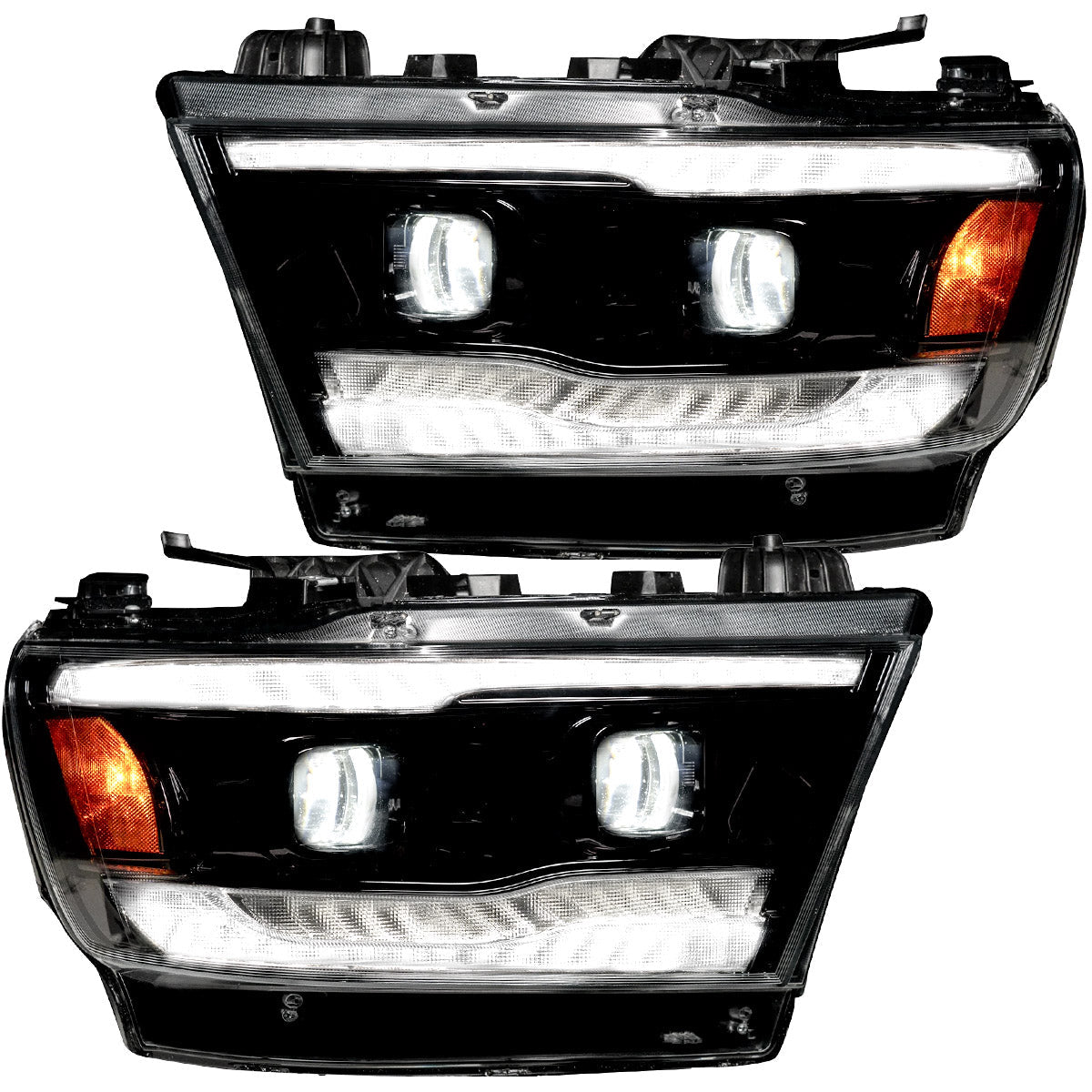 Dodge RAM 1500 19-24 5th Gen LED Projector Headlights OLED DRL Scanning Switchback LED Signals (Replaces Factory/OEM Halogen Only) - Multiple Styles