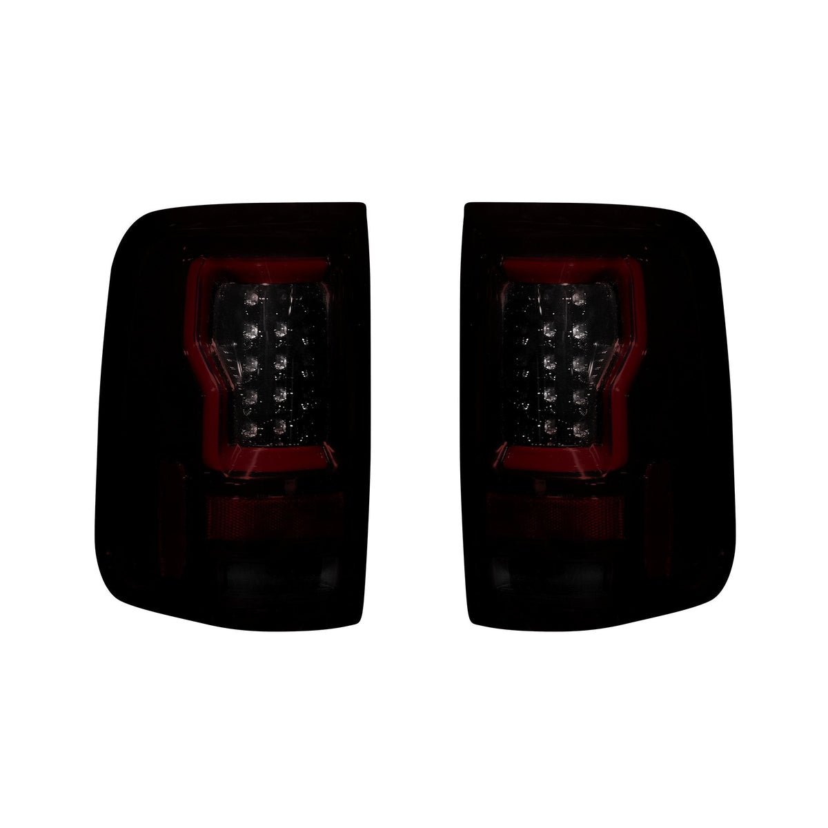 Ford F150 04-08 Straight Tail Lights OLED in Dark Red Smoked