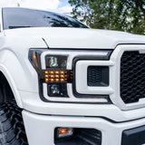 Ford F150 18-20 Projector Headlights OLED DRL Scanning LED Turn Signals (Replaces Factory Halogen Headlights) - Multiple Styles