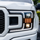 Ford F150 18-20 Projector Headlights OLED DRL Scanning LED Turn Signals (Replaces Factory Halogen Headlights) - Multiple Styles