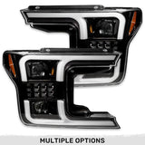 Ford F150 18-20 Projector Headlights OLED DRL Scanning LED Turn Signals (Replaces Factory Halogen Headlights) - Multiple Styles