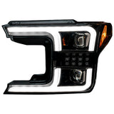 Ford F150 18-20 Projector Headlights OLED DRL Scanning LED Turn Signals (Replaces Factory Halogen Headlights) - Multiple Styles
