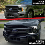 Ford F150 18-20 Projector Headlights OLED DRL Scanning LED Turn Signals (Replaces Factory Halogen Headlights) - Multiple Styles