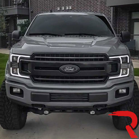Ford F150 18-20 Projector Headlights OLED DRL Scanning LED Turn Signals (Replaces Factory Halogen Headlights) - Multiple Styles