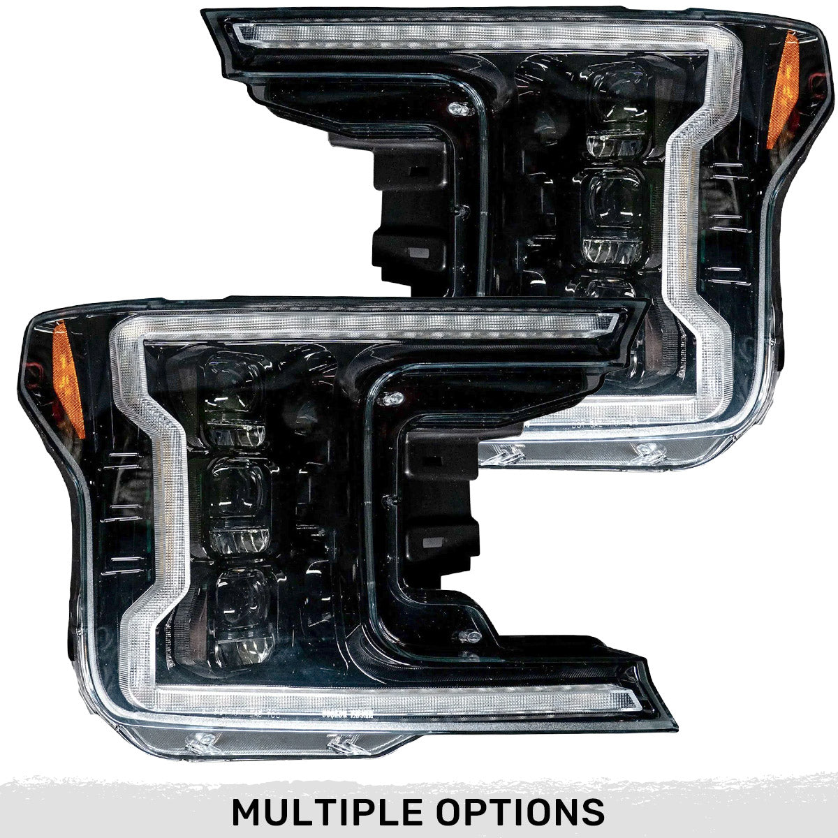 Ford F150 18-20 LED Projector Headlights OLED DRL Scanning LED Turn Signals (Replaces Factory Halogen Headlights) - Multiple Styles
