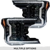 Ford F150 18-20 LED Projector Headlights OLED DRL Scanning LED Turn Signals (Replaces Factory Halogen Headlights) - Multiple Styles