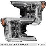 Ford F150 18-20 LED Projector Headlights OLED DRL Scanning LED Turn Signals (Replaces Factory Halogen Headlights) - Multiple Styles