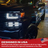 Chevy Silverado 19-21 1500 (4th Gen) Projector Headlights OLED Halos, DRL Scanning Turn Signals - Multiple Styles