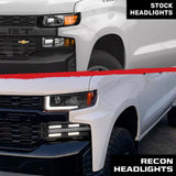 Chevy Silverado 19-21 1500 (4th Gen) Projector Headlights OLED Halos, DRL Scanning Turn Signals - Multiple Styles