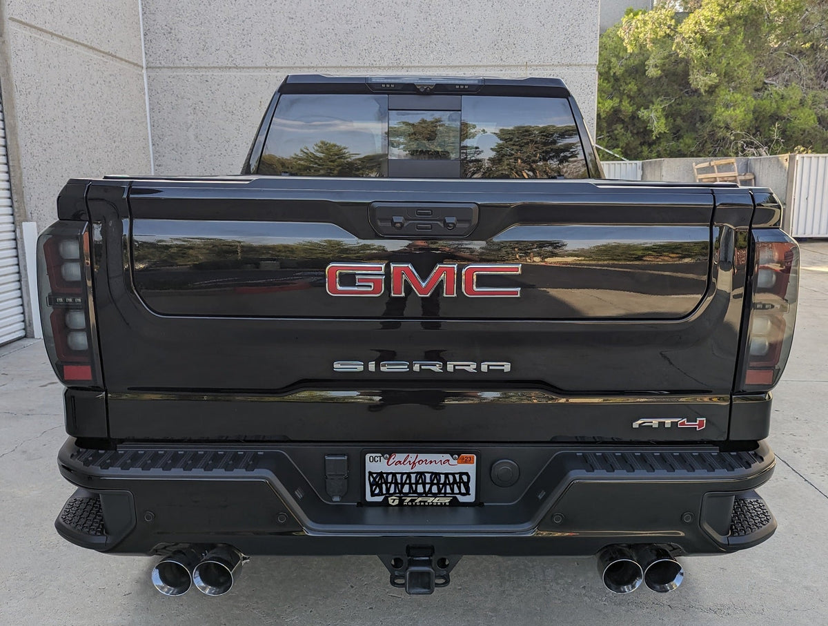 GMC Sierra & Chevy Silverado 20-26 2500 & 3500 (Fits Both Single Wheel & Dually 4th GEN) - ULTRA HIGH POWER Red LED 3rd Brake Light w/ CREE XML White LED Cargo Lights (Replaces LED 3rd Brake Light with 2 Cargo Bed Cameras - Smoked Lens