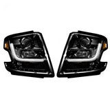 Chevy Tahoe 15-20 Projector Headlights OLED Halos, DRL Smoked/Black