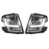 Chevy Tahoe 15-20 Projector Headlights OLED Halos & DRL in Clear/Chrome