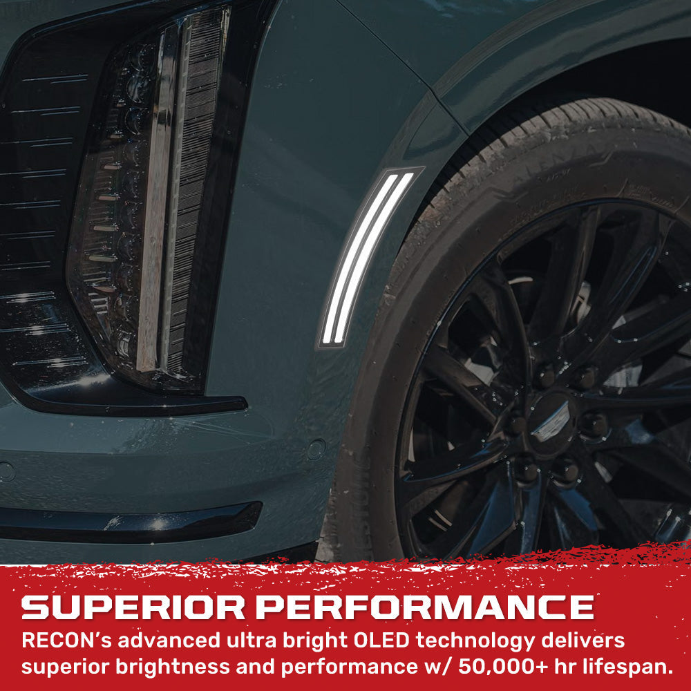 Cadillac 25-26 Escalade & GMC Yukon & Chevy Tahoe/Suburban OLED Front Fender Lens Ultra Bright LED Lights - Multiple Options