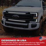 Ford 17-22 Super Duty (F250, F350) 37" Aluminum Grille Mount 2-Piece Kit Ultra Bright White LED DRL Lights - Smoked Lens