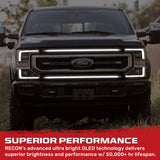 Ford 17-22 Super Duty (F250, F350) 37" Aluminum Grille Mount 2-Piece Kit Ultra Bright White LED DRL Lights - Smoked Lens