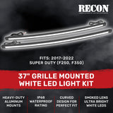 Ford 17-22 Super Duty (F250, F350) 37" Aluminum Grille Mount 2-Piece Kit Ultra Bright White LED DRL Lights - Smoked Lens