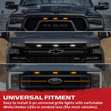 Universal 3-Pc Front Grille High Power Switchable Amber or White LED Running Lights - Smoked Lens RECON Universal 3-Pc Front Grille High Power Switchable Amber or White LED Running Lights - Smoked Lens Universal 3-Pc Front Grille High Power Switchable Amber or White LED Running Lights - Smoked Lens Universal 3-Pc Front Grille High Power Switchable Amber or White LED Running Lights - Smoked Lens Universal 3-Pc Front Grille High Power Switchable Amber or White LED Running Lights - Smoked Lens